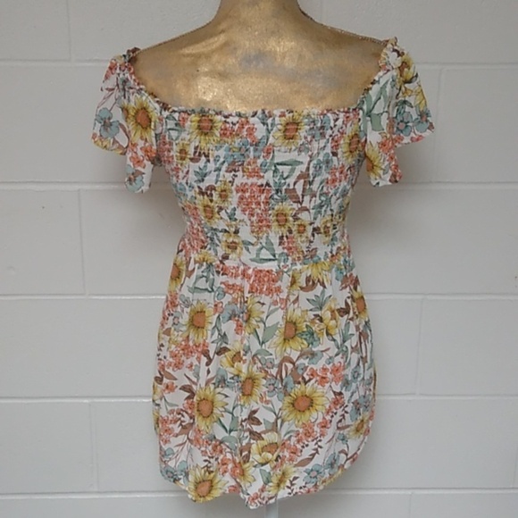 MAURICES FLOWY FLORAL OFF SHOULDER DRAWSTRING GATHERED BODICE TOP - Picture 3 of 5